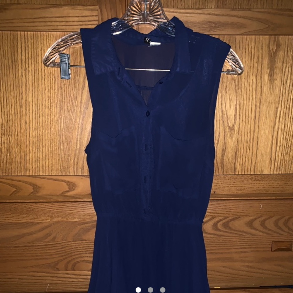 Navy Blue button down midi dress 🦋✨